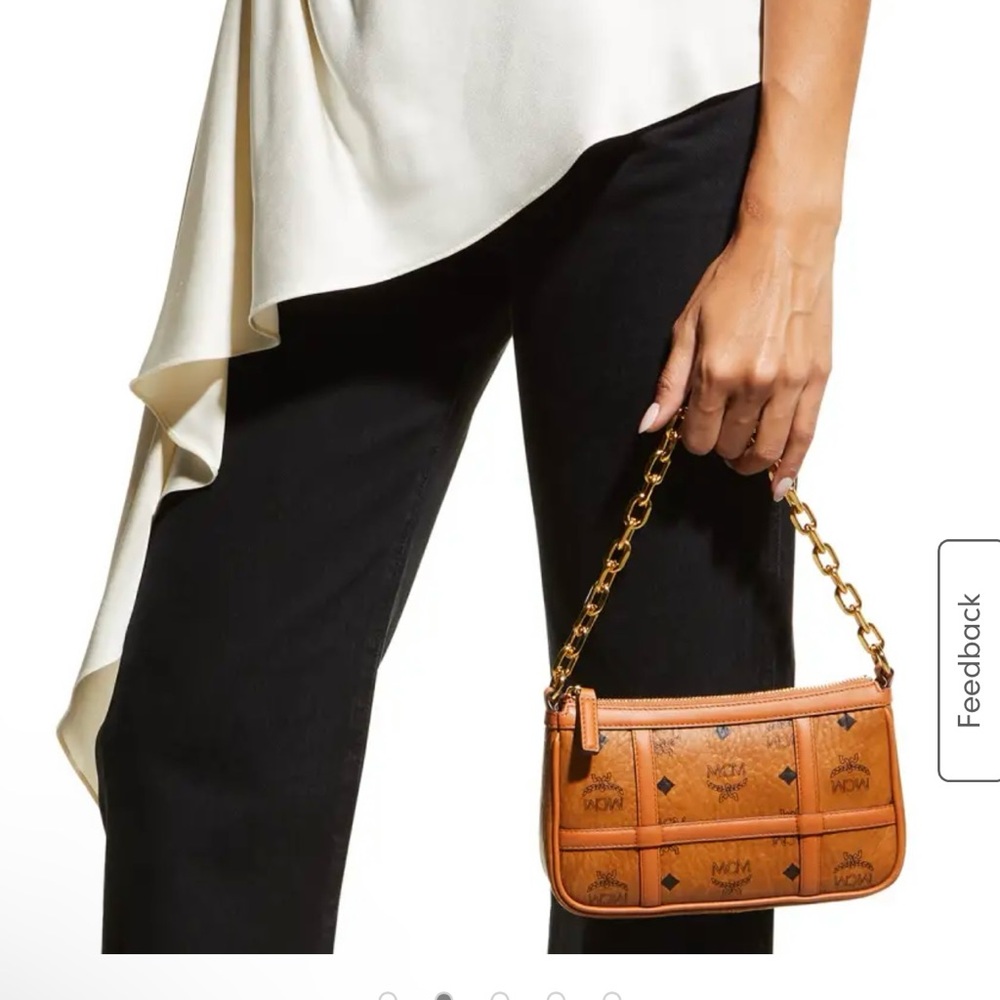 Delmy Visetos Mini Logo Chain Shoulder Bag